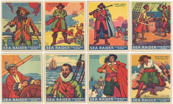 1933 R124 World Wide Gum "Sea Raiders" Montreal/Bilingual "Low Numbers" Near Set (22/24) 